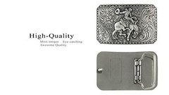 Antique Silver Bronco Rider Cowboy Belt Buckle Fits 1-1/2&Prime;(38mm) Wide Belt