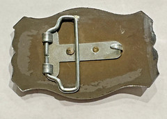 VINTAGE CONESTOGA COVERED WESTERN WAGON SILVER TONED BELT BUCKLE