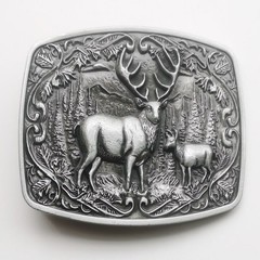 Outdoor Double Deer Zinc Alloy Belt Buckle Fashion Trend Belt Buckle