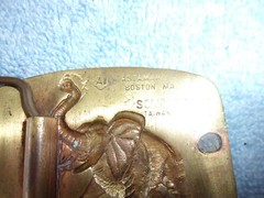Vintage Astamar Belt Buckle Solid Brass Bull Elephant trunk up good luck