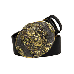 Sugar Skull Woman belt buckle, Skull El Día de Muertos, The Day of the Dead