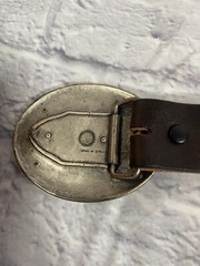California Custom Leather and Metal Belt & Buckle 34”