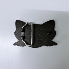 Vintage Style Black Enamel Cat Animal Belt Buckle