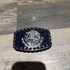American trad tattoo style vintage Faux Leather Men&rsquo;s Black Belt buckle