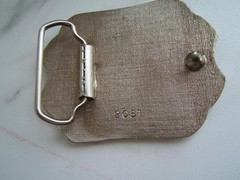 VINTAGE QUARTER HORSE ENAMEL BELT BUCKLE #2051