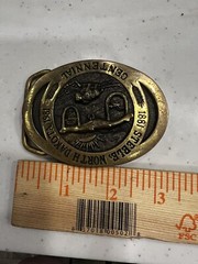 Steel, North Dakota 1881 Centennial Brass Belt Buckle Vintage 1980