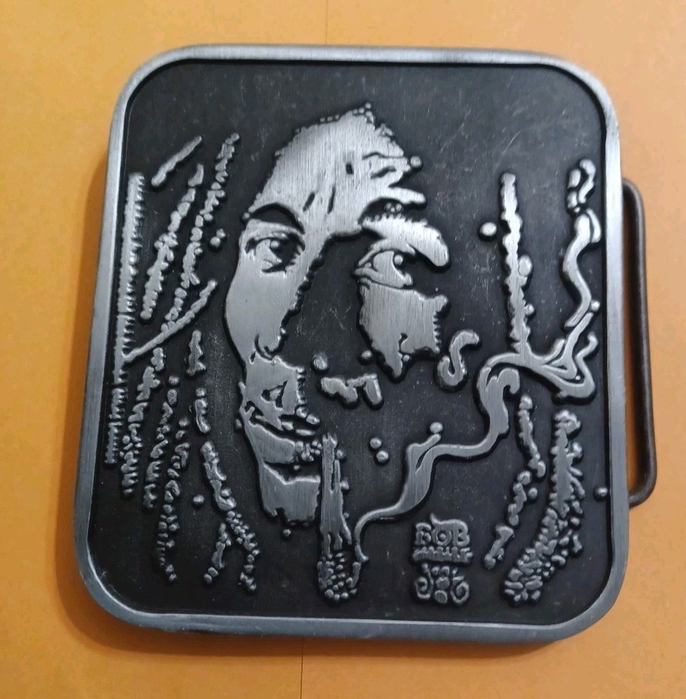 BOB MARLEY REGGAE BELT BUCKLE Toking Blunt Jamaica