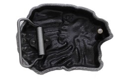 Men Women Dark Silver Metal Buckle Native American Indian Face Western Fashion