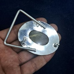 Golden Rutilated Quartz Belt Buckle Silver Plated Handmade Western Cowboy buckle