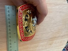 Western Buckle Gold Silver Longhorn Horseshoe Red 2 » Buckle Hebillas Vaqueras