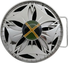 BELT BUCKLE -Spinner Rotating Gao Shi Zhuang Chrome Buckle 3.5&Prime; Diameter