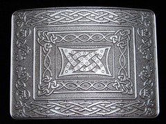PJ05119 *NOS* REALLY NICE **CELTIC KNOT ORNAMENTAL** FASHION SILVERTONE BUCKLE