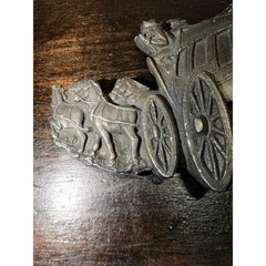 Vintage 1979 Bergamot Brass Works Western Stagecoach Horse Belt Buckle Made USA