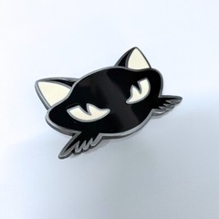 Vintage Style Black Enamel Cat Animal Belt Buckle