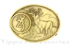 Bronze Buck Hunter Deer Bow Hunting Western Metal Fashion Belt Buckle