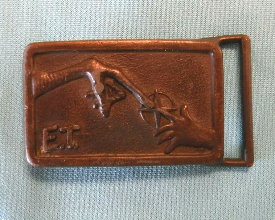 Rare 1982 E.T. The Extra-Terrestrial Vtg LEE Bronze Boy&rsquo;s Belt BUCKLE Phone Home