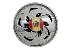 Men Women Silver Metal Belt Buckle Round Spinning Arrows Spain Flag Circle Shape