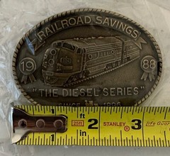 Vintage 1988 Railroad Savings The Diesel Series Train Belt Buckle New