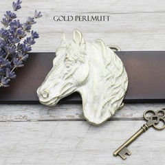Vintage Horse Head Belt Buckle Antique Brass – Western Style for Equestrian