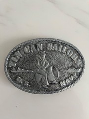 Vintage Pewter Tin Can Sailors U.S. Navy Belt Buckle Robert Baldwin