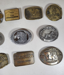 Mixed Wholesale Lot 13 Belt Buckles Brass Metal Western Rodeo Power Tools Eagle