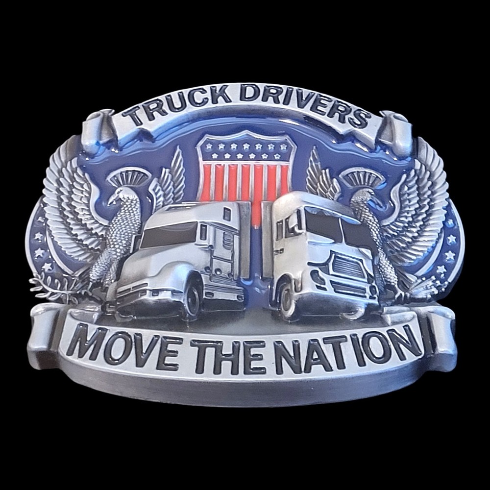 Truck Drivers Move The Nation Belt Buckle Metal & Enamel New