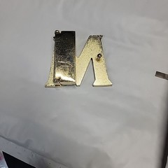 MCM gold logo reversible Belt Buckle Clean Not Too Bad Condition.