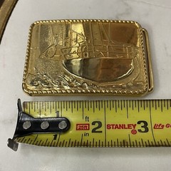 Vintage 70&rsquo;s ~ SAILING / NAUTICAL ~ Antique Brass USA Handcrafted Belt Buckle ~