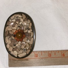 Vintage Century Canada Stone Inlay Belt Buckle Western Cowboy Hipster