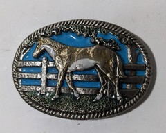 Vintage 1981 Walking Horse Belt Buckle by CHAD #3010 Colorado – Western