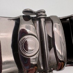 Gunmetal Grey Automatic Ratchet Belt Buckle Geometric Textured Sliding Buckle