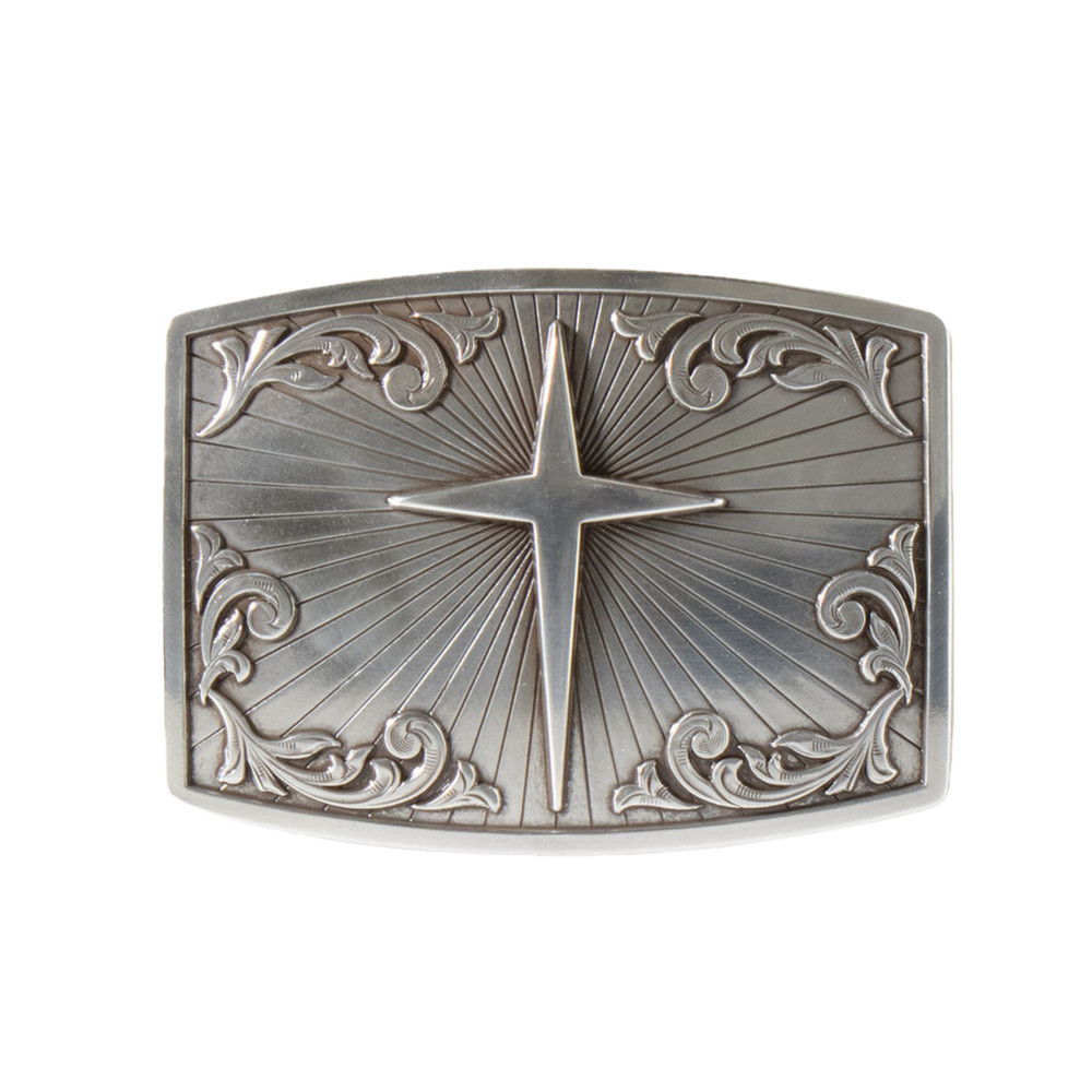 Nocona Men&rsquo;s Cross Emblem Silver Belt Buckle 37031