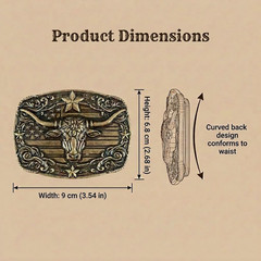 Western Cowboy Belt Buckle for Men, Cowgirl Longhorn Bull Belts Buckles Texas