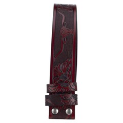 Leather Belts Without Buckle Two Layer Embossed No Buckle Strap Buckle Free Belt