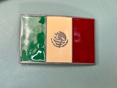 Mexico Flag Patriotic Belt Buckle Western Cowboy Eagle Country Emblem