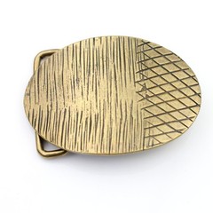 Industrial Style Oval Belt Buckle – Striking Texture for Leather Belts