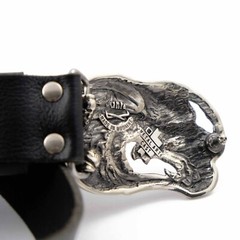 German silver belt buckle Jormungands Head, Scandinavian Dragon, Jörmungandr
