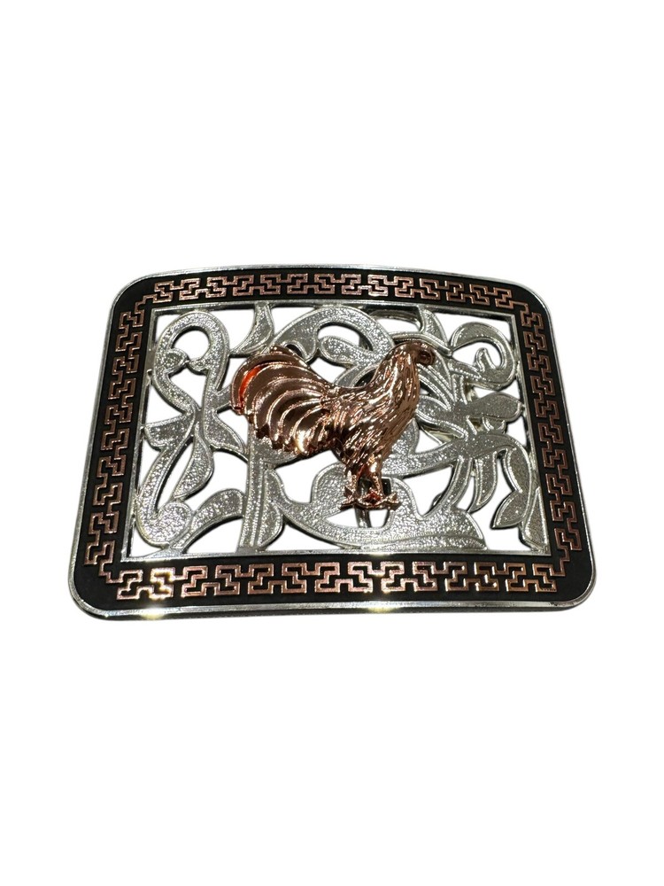 Rooster cowboy western style belt buckle Charro hebilla vaquera Con gallo