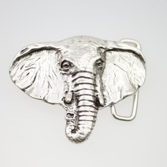 Elephant Belt Buckle Antique Look Antique Silver – Solid Vintage Buckle with Detail