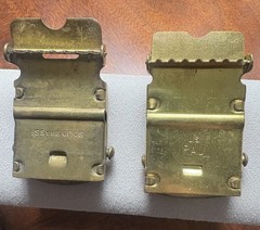 Vintage US Military Brass Web Belt Buckles Lot of 2 Vietnam RAU & Solid Brass