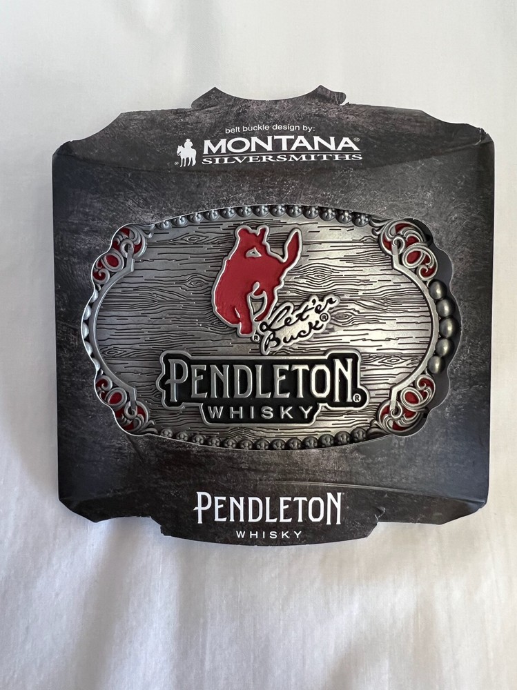 2023 Pendleton Whisky Let&rsquo;er Buck Belt Buckle Montana Silversmiths