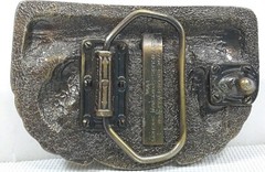B.A.S.S. 1990 BRASS BELT BUCKLE 3-D Bass Lake Fishing Very Nice! Angler Proshop