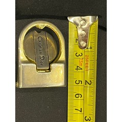 Christian Dior Vintage Belt Buckle Gold Silver Two Tone Made in Italy Logo