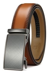 CHAOREN Mens Belt – Ratchet 32&Prime; to 38&Prime; Waist Adjustable, Brown Tan