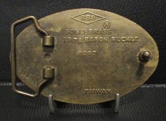 1978 Carpenter Builder Tradesman Brass Belt Buckle 8007 Saw Hammer Level