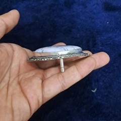 Belt Buckle Silver Plated Dendritic Opal Western Cowboy Gemstone Buckle For Dad