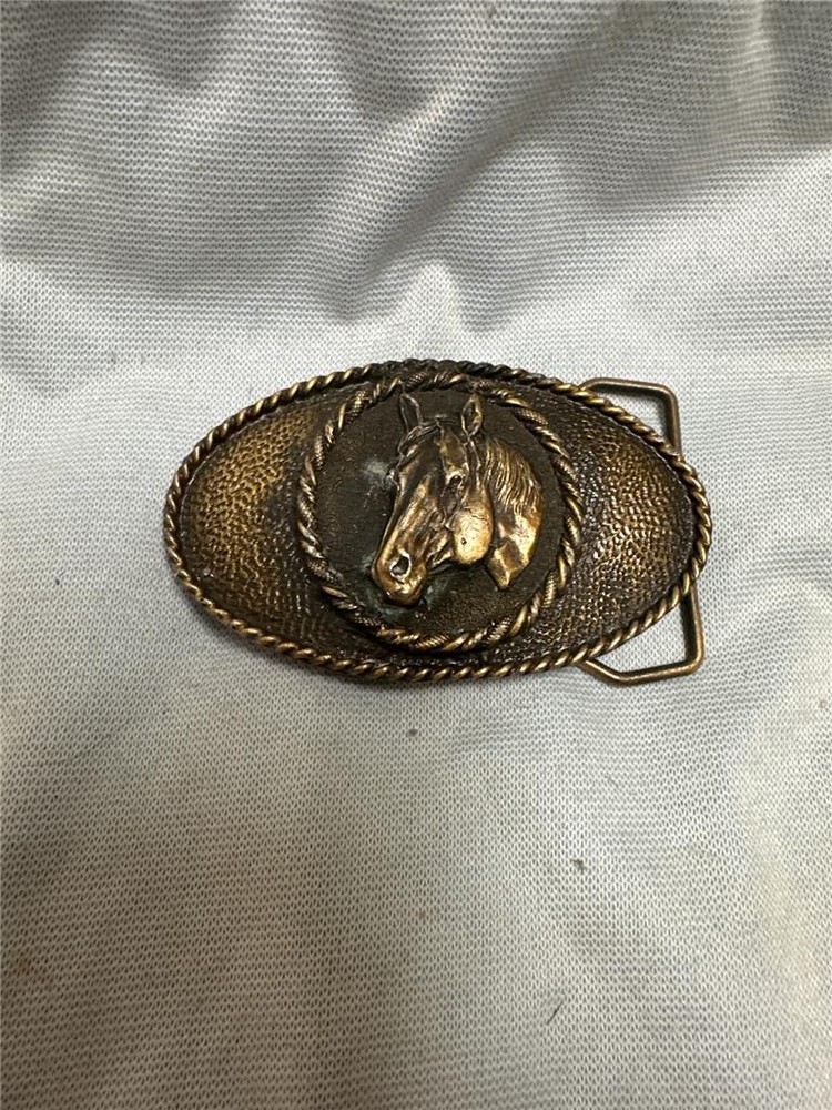 Vintage 1979 Spec-Cast Horse Head Belt Buckle Denver, CO