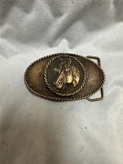 Vintage 1979 Spec-Cast Horse Head Belt Buckle Denver, CO