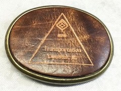 Decatur Illinois IL Leather Transportation Award Belt Buckle by El Cid