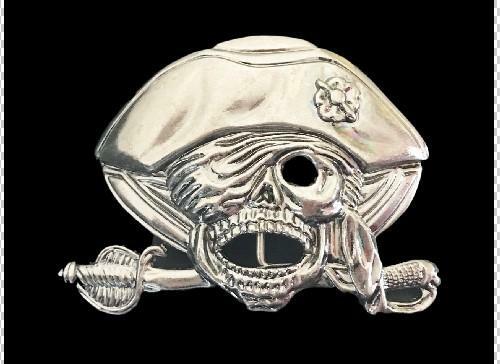 PIRATE SKULL HEAD SWORDS SKULLS BONES BELT BUCKLE